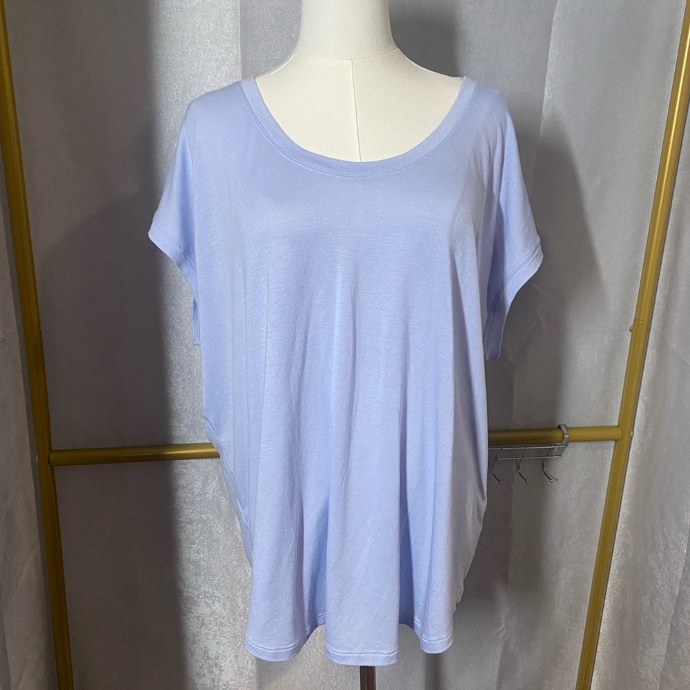 Athleta Ultra-Comfy Light Blue Women’s Short Sleeve Top XL